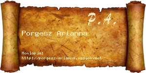 Porgesz Arianna névjegykártya