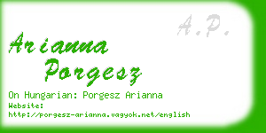 arianna porgesz business card